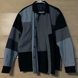 Forever 21 | Mens | Gray | Black | Medium | Button Down | Long Sleeve